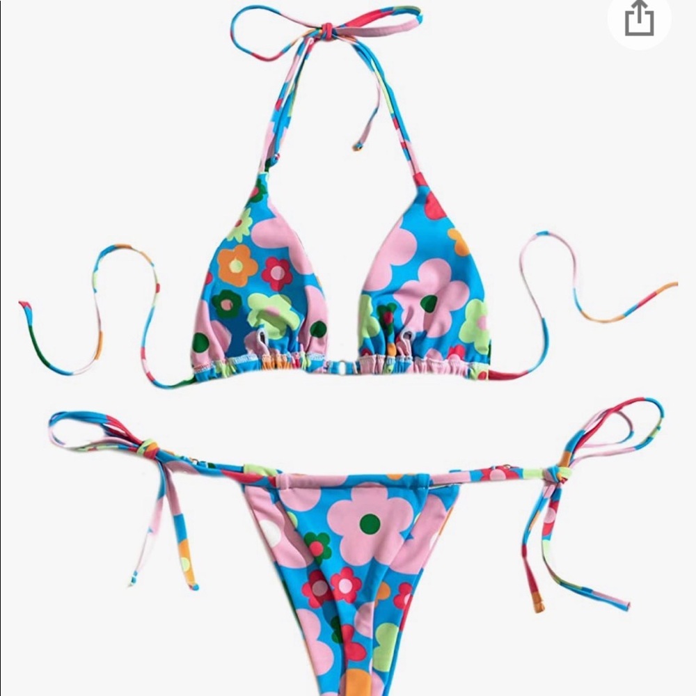 Floral String Bikini - Picture 2 of 2